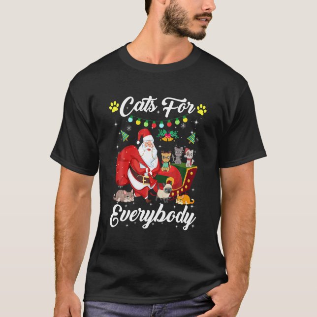 Katzen für alle Weihnachten Niedliche Katze Lover  T-Shirt (Vorderseite)
