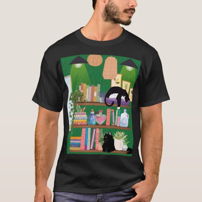 Katzen für Buchhandlungen T-Shirt (Vorderseite)