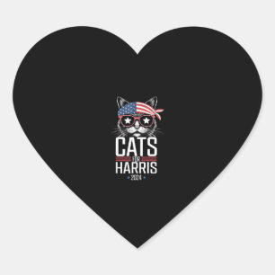 Katzen für Harris 2024 - Kamala Harris für Präside Herz-Aufkleber
