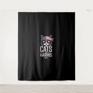 Katzen für Harris 2024 - Kamala Harris für Präside Wandteppich