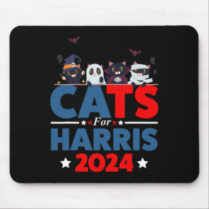 Katzen für Harris 2024 - Kamala Harris Halloween M Mousepad