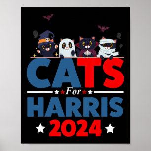 Katzen für Harris 2024 - Kamala Harris Halloween M Poster