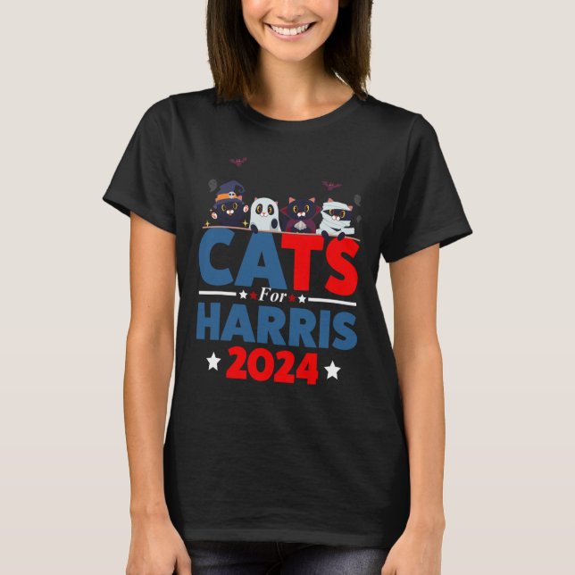 Katzen für Harris 2024 - Kamala Harris Halloween M T-Shirt (Vorderseite)