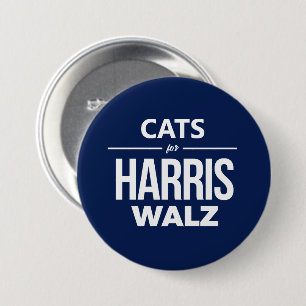 Katzen für Harris Walz Button