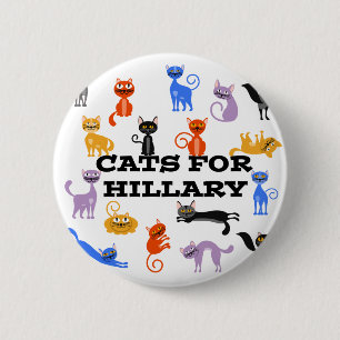 Katzen für Hillary-Kampagnen-Knopf Button