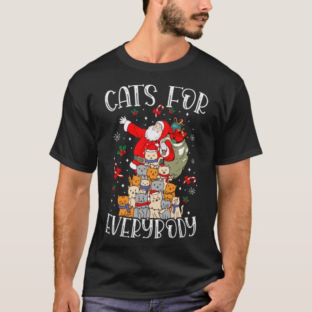Katzen für jeden hässlich Weihnachtskatze Funny Xm T-Shirt (Vorderseite)