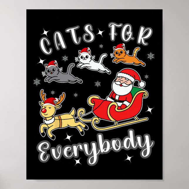 Katzen für jeden lustigen Weihnachtsanzug Poster (Vorne)
