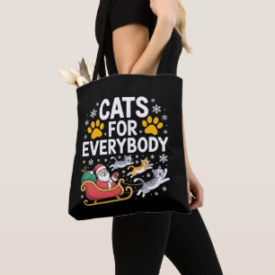 Katzen für jeden Weihnachten Santa Schlitten Schne Tasche