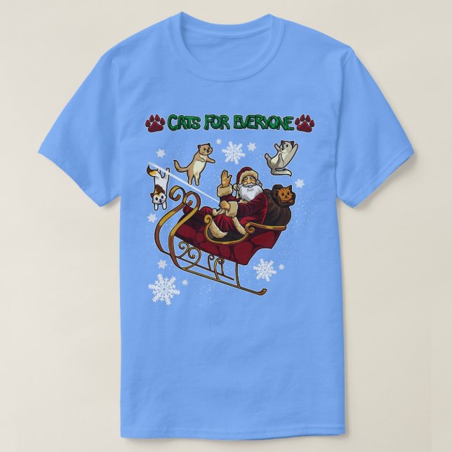 Katzen für jeden Weihnachtsmann gibt Kätzchen weg T-Shirt (Design vorne)