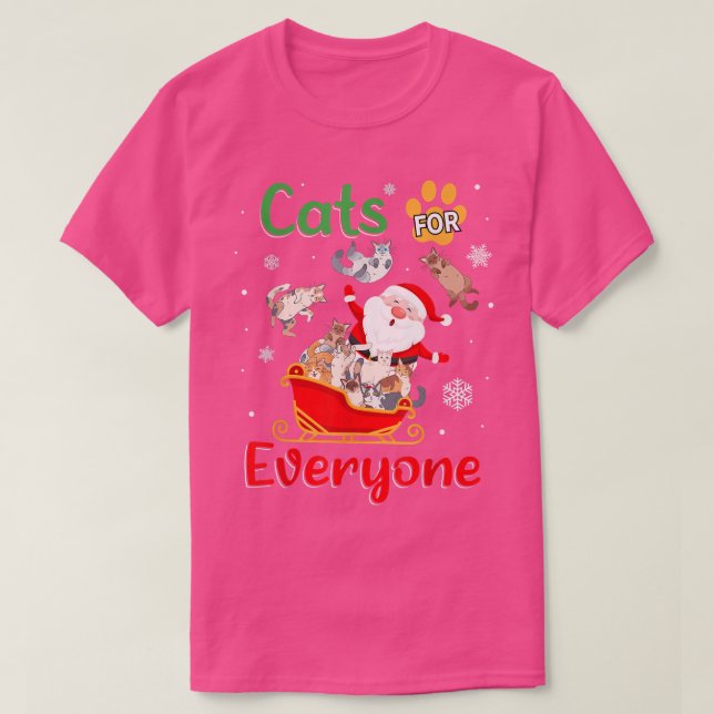 Katzen für jeden Weihnachtsmann Katzen  T-Shirt (Design vorne)