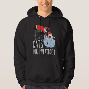 Katzen für jedermann Niedliche Weihnachtskatze Wei Hoodie