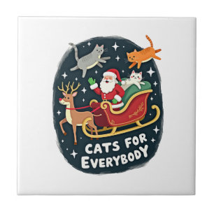 Katzen für jedermann Weihnachten Katze Lustige Xma Fliese