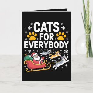 Katzen für jedermann Weihnachten Santa Schlitten S Karte