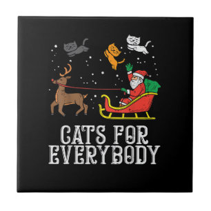 Katzen für jedermann Weihnachtskatze lustig Frauen Fliese