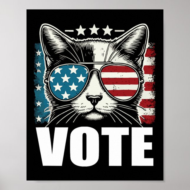 Katzen für Kamala Harris Abstimmung 2024 Poster (Vorne)