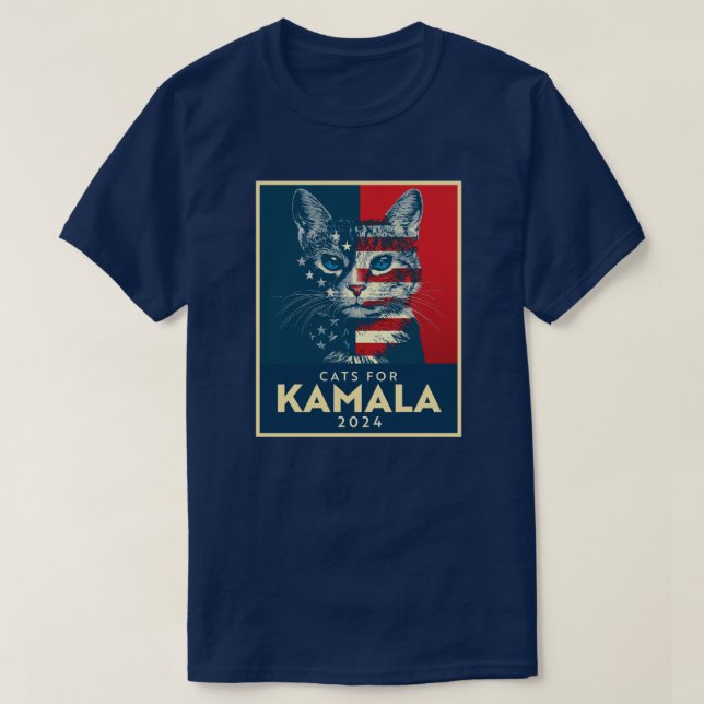 Katzen für Kamala T-Shirt (Design vorne)