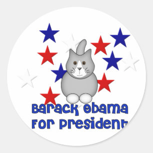 Katzen für Obama Runder Aufkleber
