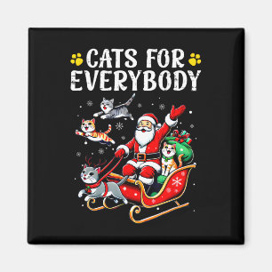 Katzen für Santa Everybody Weihnachtskatze Magnet