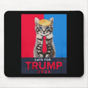 Katzen für Trump 2024 Funny T-Shirt für Vance Trum Mousepad