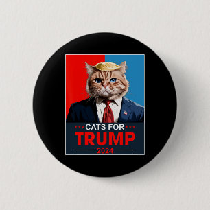 Katzen für Trump 2024 Lustig Wählen für Trump Katz Button