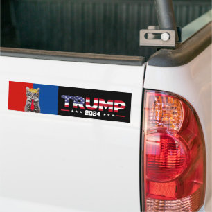 Katzen für Trump 2024   Vance Trump Red Blue Autoaufkleber