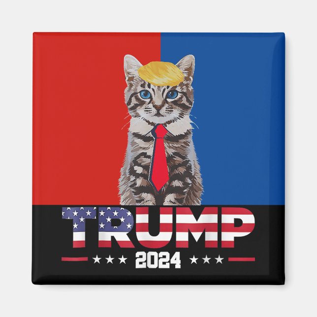 Katzen für Trump 2024 | Vance Trump Red Blue Magnet (Vorne)