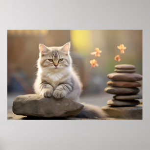 Katzen Furry Pet Tier Ruhe Friedlich Poster