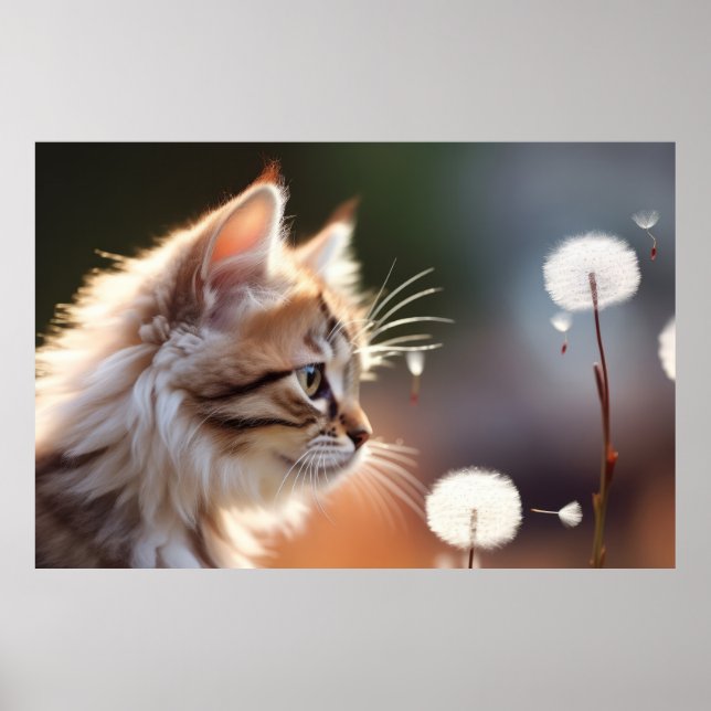 Katzen Furry Pet Tier Ruhe Friedlich Poster (Vorne)