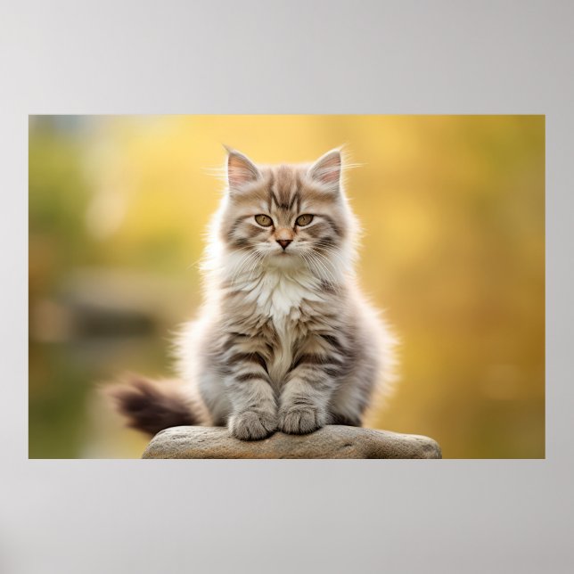 Katzen Furry Pet Tier Ruhe Friedlich Poster (Vorne)