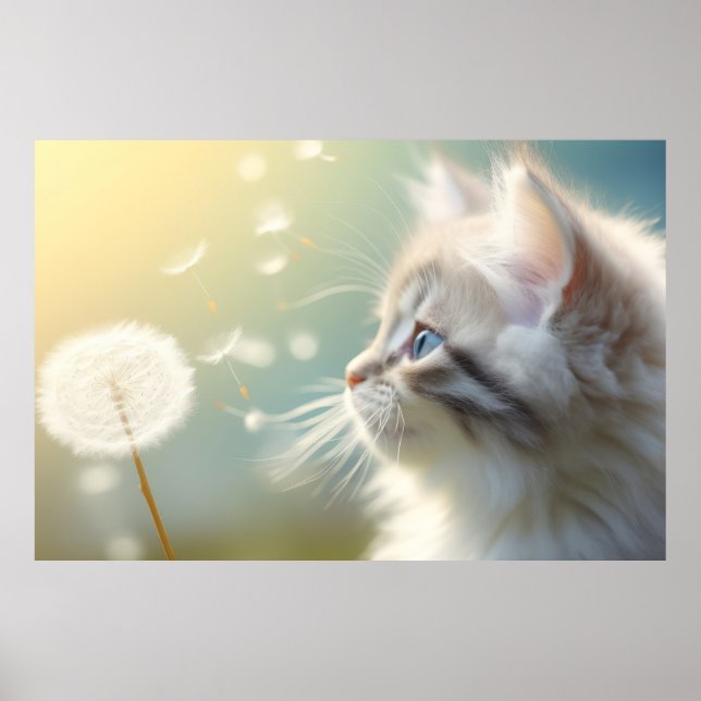 Katzen Furry Pet Tier Ruhe Friedlich Poster (Vorne)