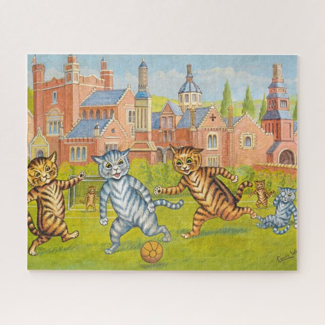 Katzen Fußball spielen von Louis Wain (Horizontal)