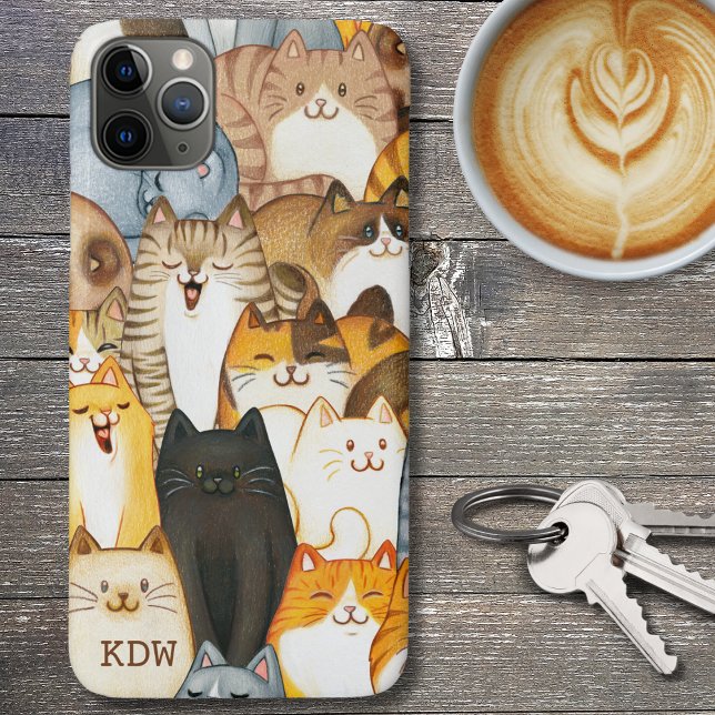 Katzen Galore Monogram Case-Mate iPhone Hülle (Von Creator hochgeladen)