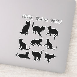 Katzen Galore - Schwarze Katze - Sammlung von Aufk Aufkleber