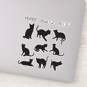 Katzen Galore - Schwarze Katze - Sammlung von Aufk Aufkleber