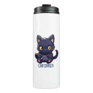 Katzen-Gamer Thermosbecher