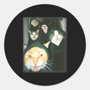Katzen-Gang-Meme Lustige Chaotische Katzen Entfess Runder Aufkleber