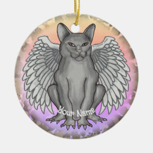Katzen-Gargouille-Schmuck Keramik Ornament