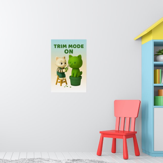 Katzen Gärtner Formschnitt Trimm Modus Surreal Poster (Kinderzimmer 1)
