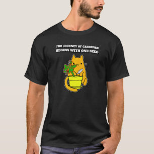 Katzen-Gärtner-Pflanzreise-Zitat T-Shirt