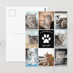 Katzen-Gedenk-Collage mit individuellem Foto In li Postkarte