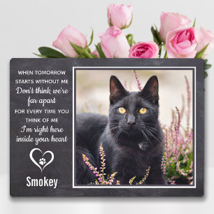 Katzen-Gedenkbild Verlust Pfotenabdruck Herz Foto Fotoplatte