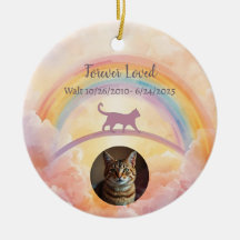 Katzen-Gedenkkeramik-Ornament Regenbogenbrücke
