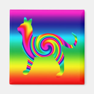 Katzen-geformte Regenbogen-Drehung Magnet