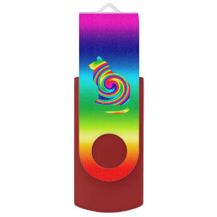 Katzen-geformte Regenbogen-Rotation USB Stick
