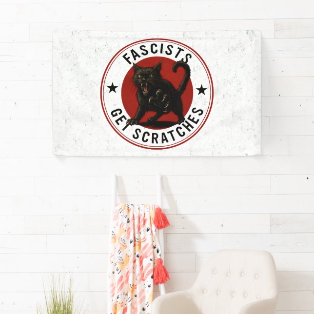 Katzen gegen Faschisten Banner (Insitu)