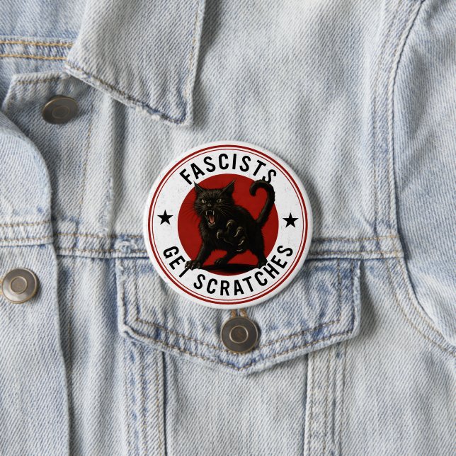 Katzen gegen Faschisten Button (Beispiel)