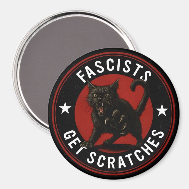 Katzen gegen Faschisten Magnet (Vorderseite/Rückseite)