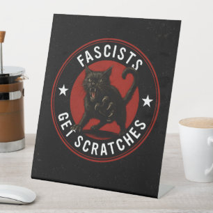 Katzen gegen Faschisten Sockelschild