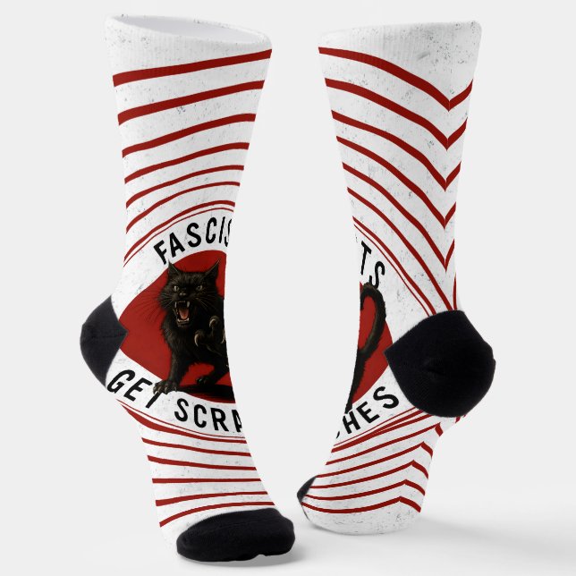 Katzen gegen Faschisten Socken (Gewinkelt)