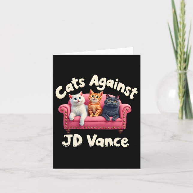 Katzen gegen Jd. Vance Childless Cat Lady Couch Li Karte (Vorderseite)